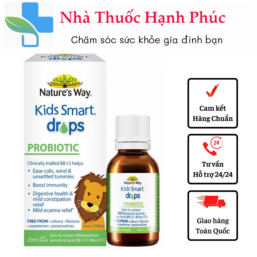 Bổ Sung Men Vi Sinh Cho Bé - Siro Uống Nature's Way Kids Smart Drops Probiotic 20ml - Nội Địa Úc
