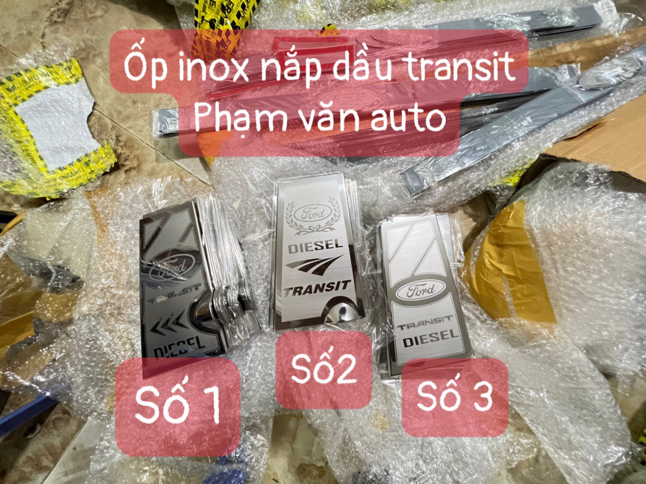 Ốp inox nắp bình dầu Ford Transit hàng cao cấp giá rẻ Phạm Văn auto