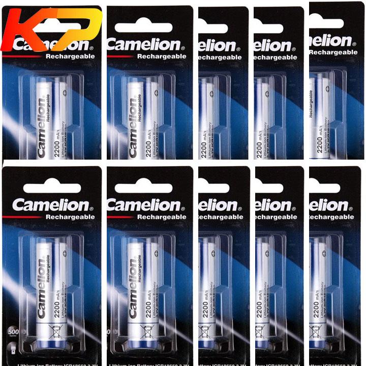 10 viên pin sạc 18650 camelion 2200mah 3.7v .