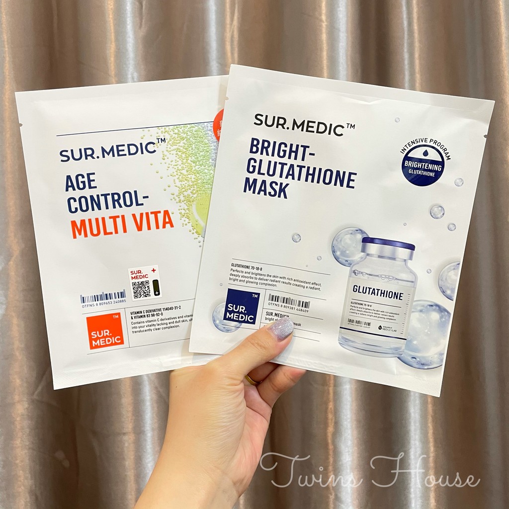sur.medic bright glutathione mask Mt N Dng Trng Sur.Medic+ H.A Store Skin Beauty Cosmetics Simple and fast brightening and hydrating care This easy and simple ampoule packed in a syringe package instantly penetrates deep into skin to deliver intensive hydrating and brightening benefits Mt N Sur Medic Bright