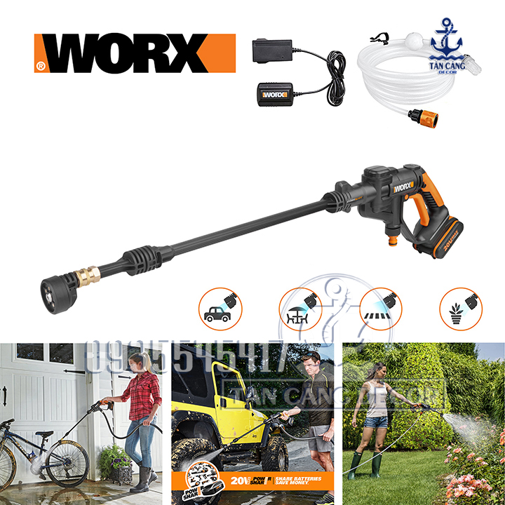 Máy xịt áp lực pin worx hydroshot wg629