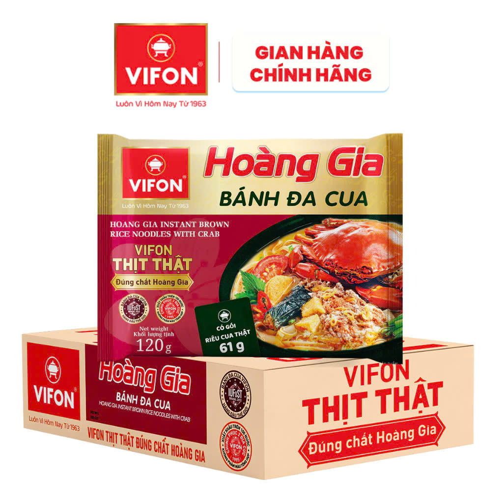 Bánh Đa Cua HOÀNG GIA VIFON Có Riêu Thật 120g / Gói