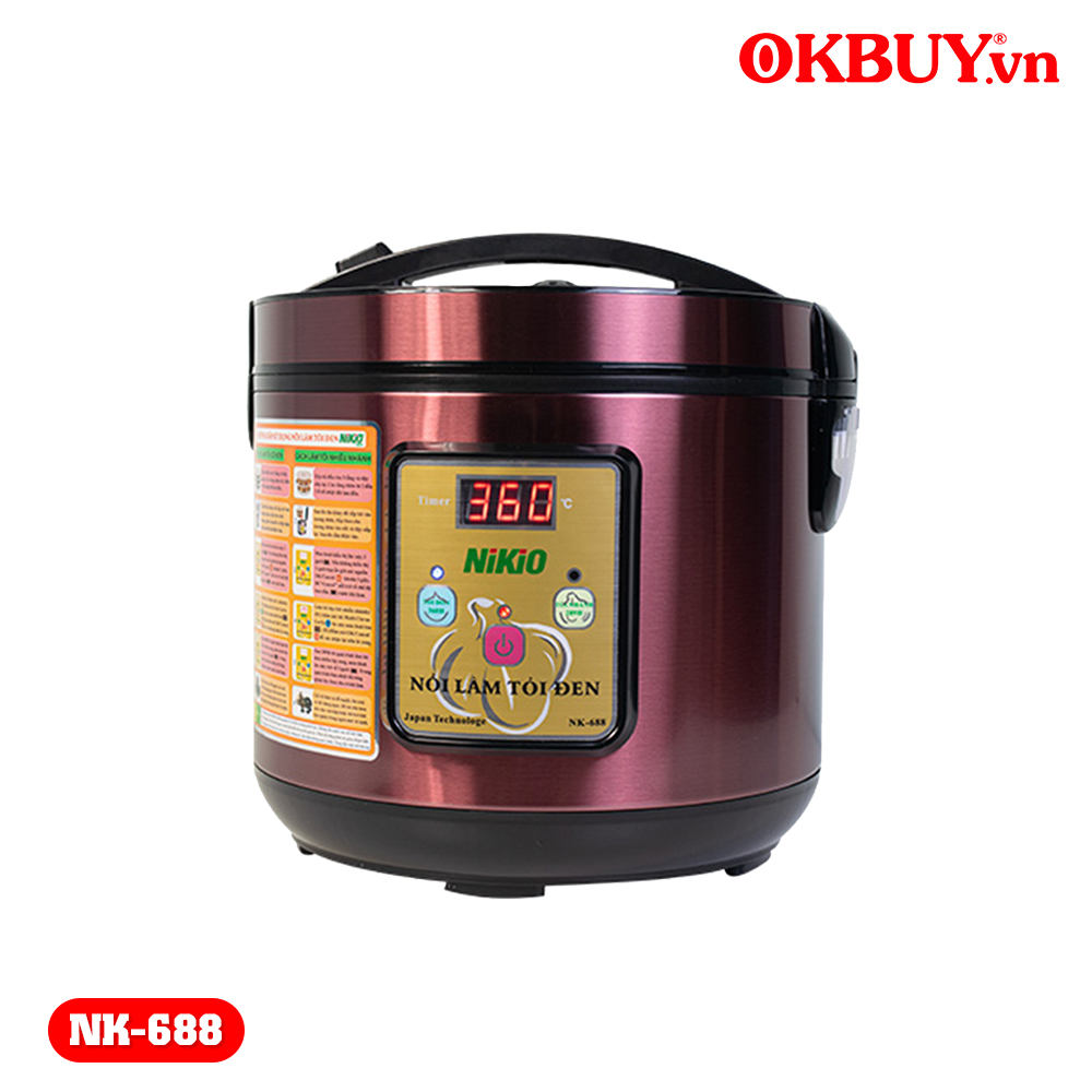 Máy làm tỏi đen, nồi ủ tỏi đen Nhật Bản Nikio NK-688 - Nồi làm tỏi đen 5L, 2 chế độ làm tỏi nhánh và tỏi cô đơn, tỉ lệ thành công cao, tỏi thơm ngon