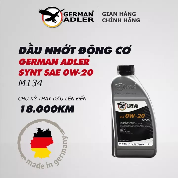 Dầu nhớt nhập khẩu Đức German Adler 0w20  1 lít