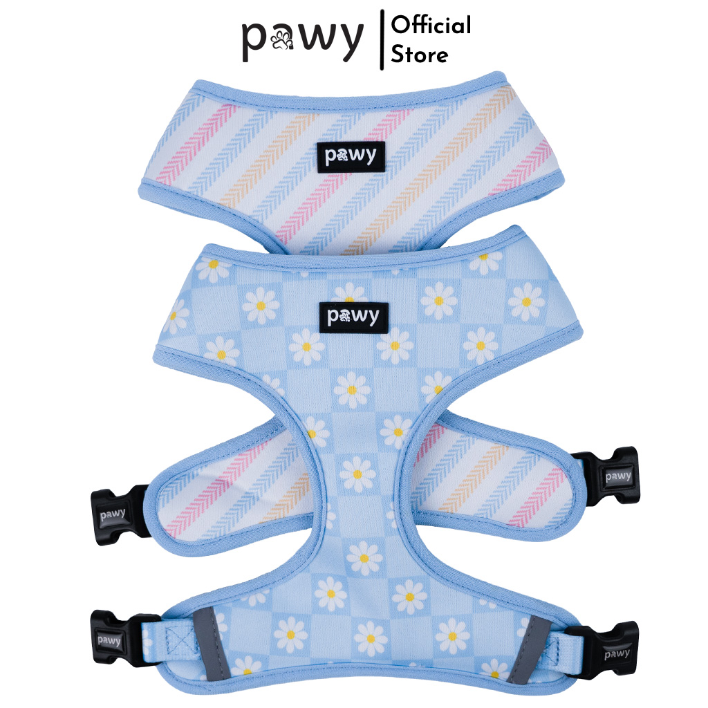 Pawy Reversible Dog Harness - Daisy On The Sea Collection