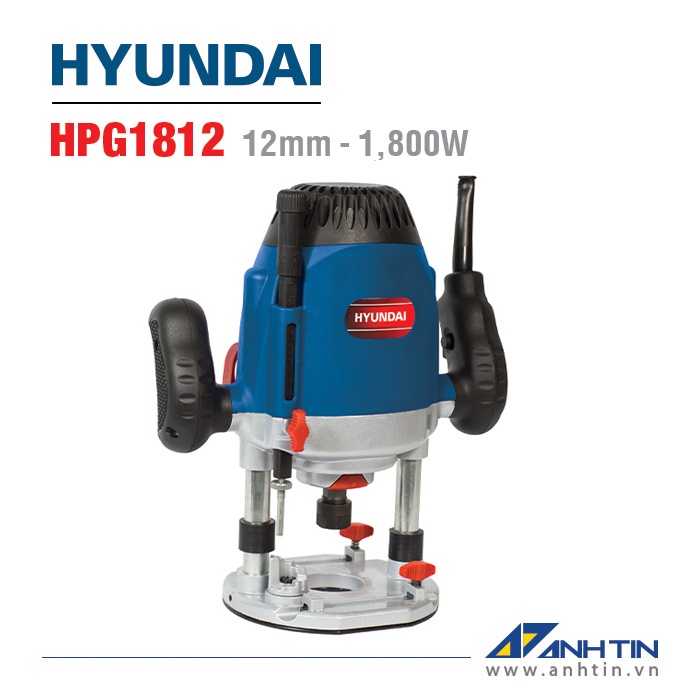 Máy phay gỗ hyundai hpg1812 | công suất 1.800w | chấu bóp 12mm | phay sâu đến 60mm