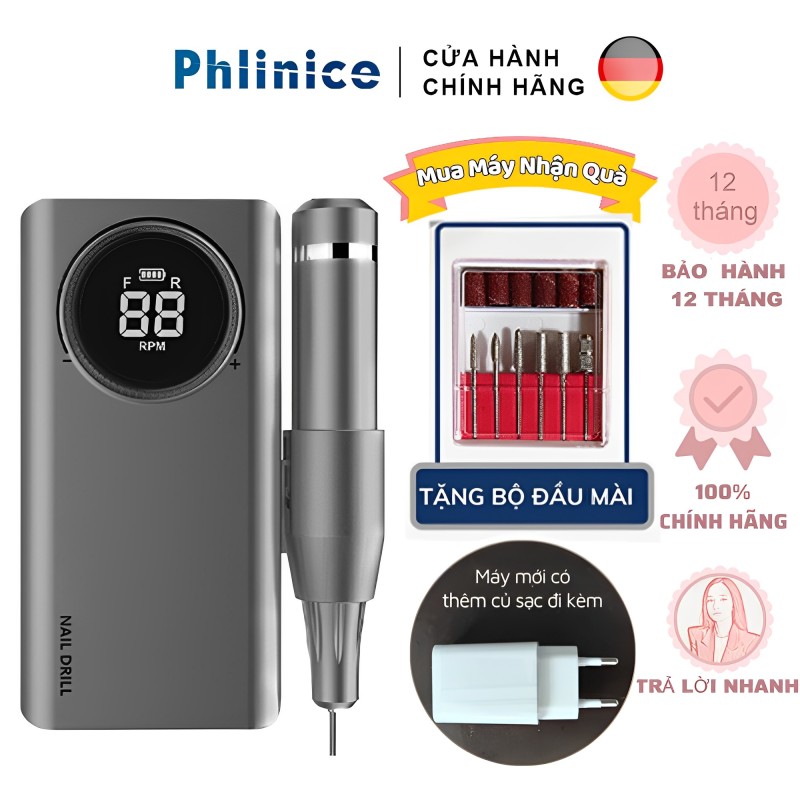 Máy mài móng, máy mài nail mài gel tích điện cầm tay mini cao cấp nail drill chuyên dụng cho dân làm móng máy mài móng tích điện cầm tay