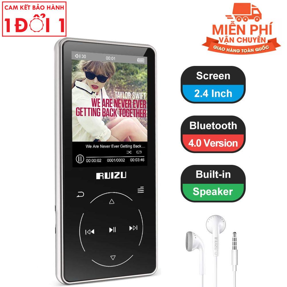 Ruizu d16 - 2019, máy nghe nhạc lossless, bluetooth, màn hình lớn 2.4 icnh - ruizu d16 bluetooth mp3 player hifi sports flac music player with built-in speaker support fm radio recording e-book pedometer