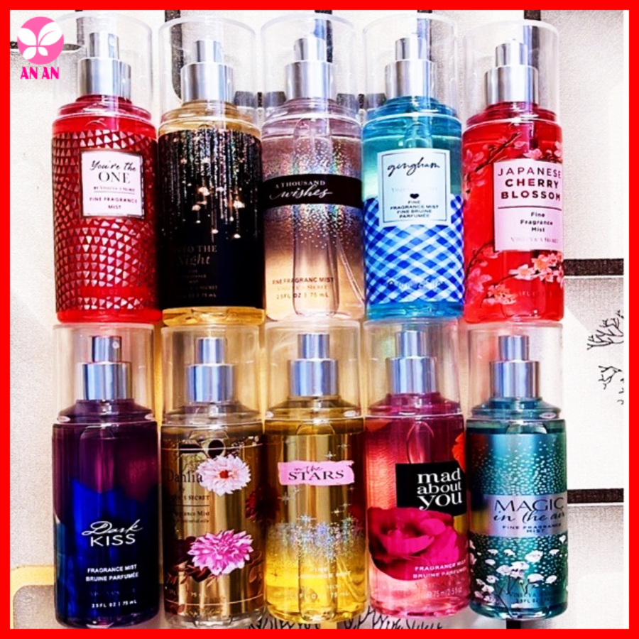 Xịt thơm Body - Xịt thơm body Mist bath & Body works - Chai 75ml