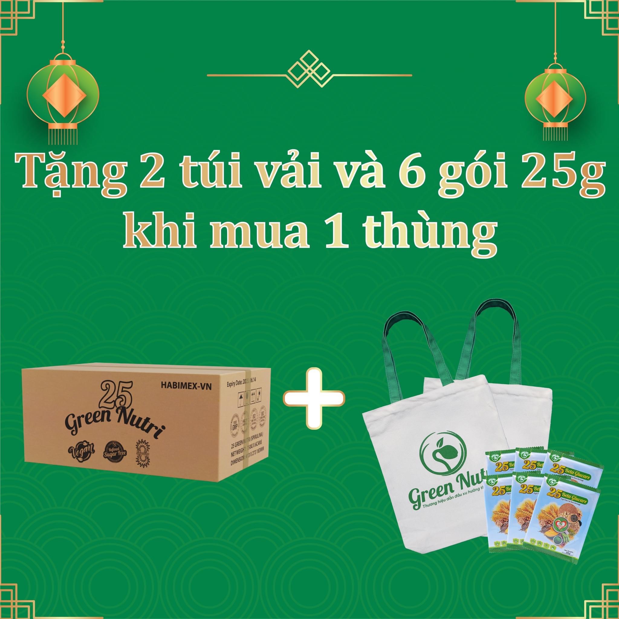 Quà tặng combo 1 thùng sữa hạt ngũ cốc 25 green nutri nhập khẩu 100%