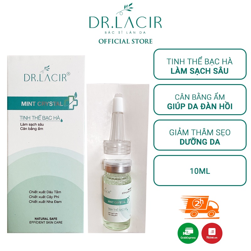 Toner tinh thể bạc hà mint crystal dr.lacir test làm sạch da, dưỡng ẩm 10ml dr114 - gia tuệ house