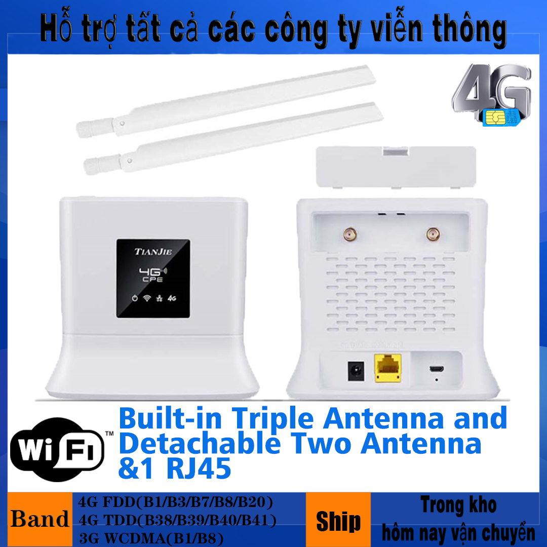 Bộ định tuyến wifi 4g, modem wifi thẻ sim, bộ định tuyến không dây, modem wifi sửa đổi không giới hạn cho camera ip/ăng ten ngoài có thể tháo rời phủ sóng wifi