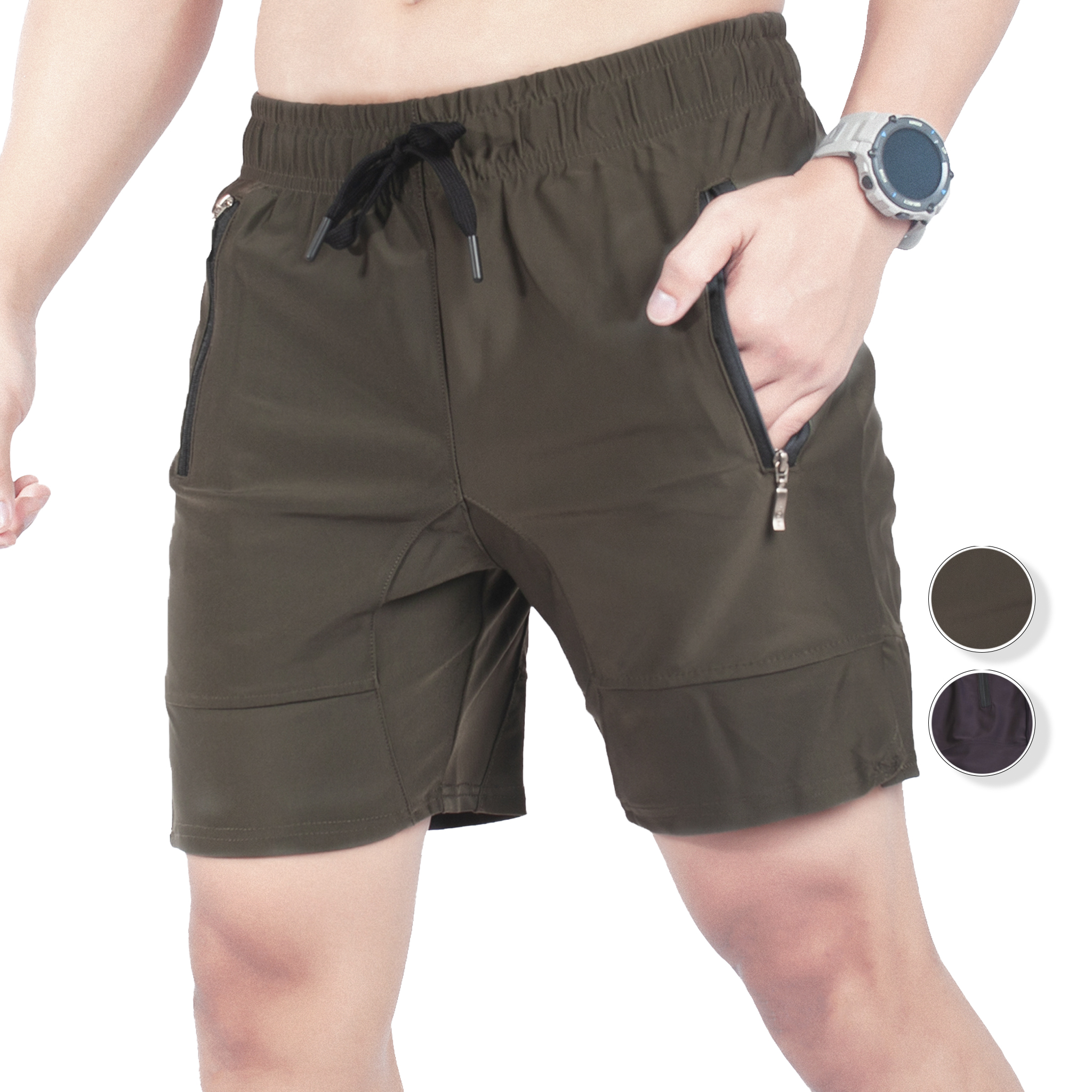 Quần short nam bami home đáy boxer lưng chun co dãn, túi khóa zipp cao cấp qsz-010