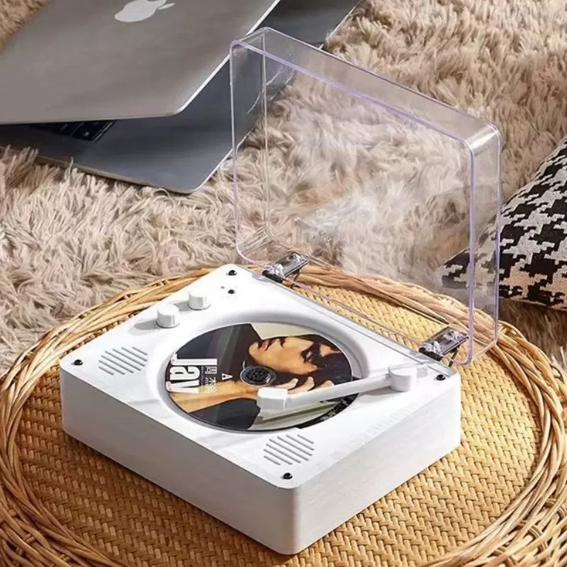 Middix CD player with Speaker for kpop albums Retro Bluetooth Speaker usb play Portable Music Player Built-in Battery AUX input/output