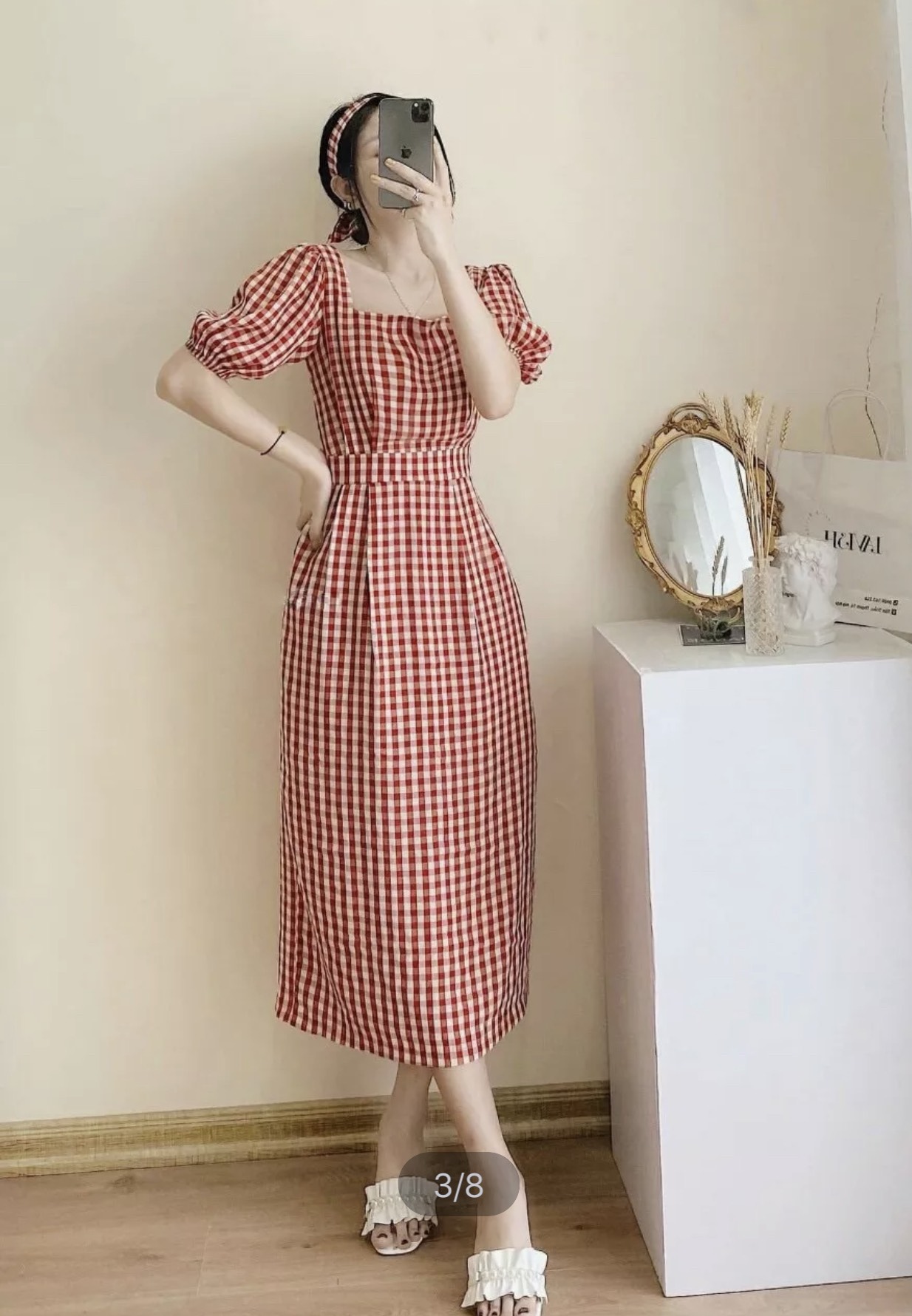 [HCM]ĐẦM XÒE CARO TAY LỠ ĐÁNG YÊU TH (ĐỦ SIZE TỚI 71KG)