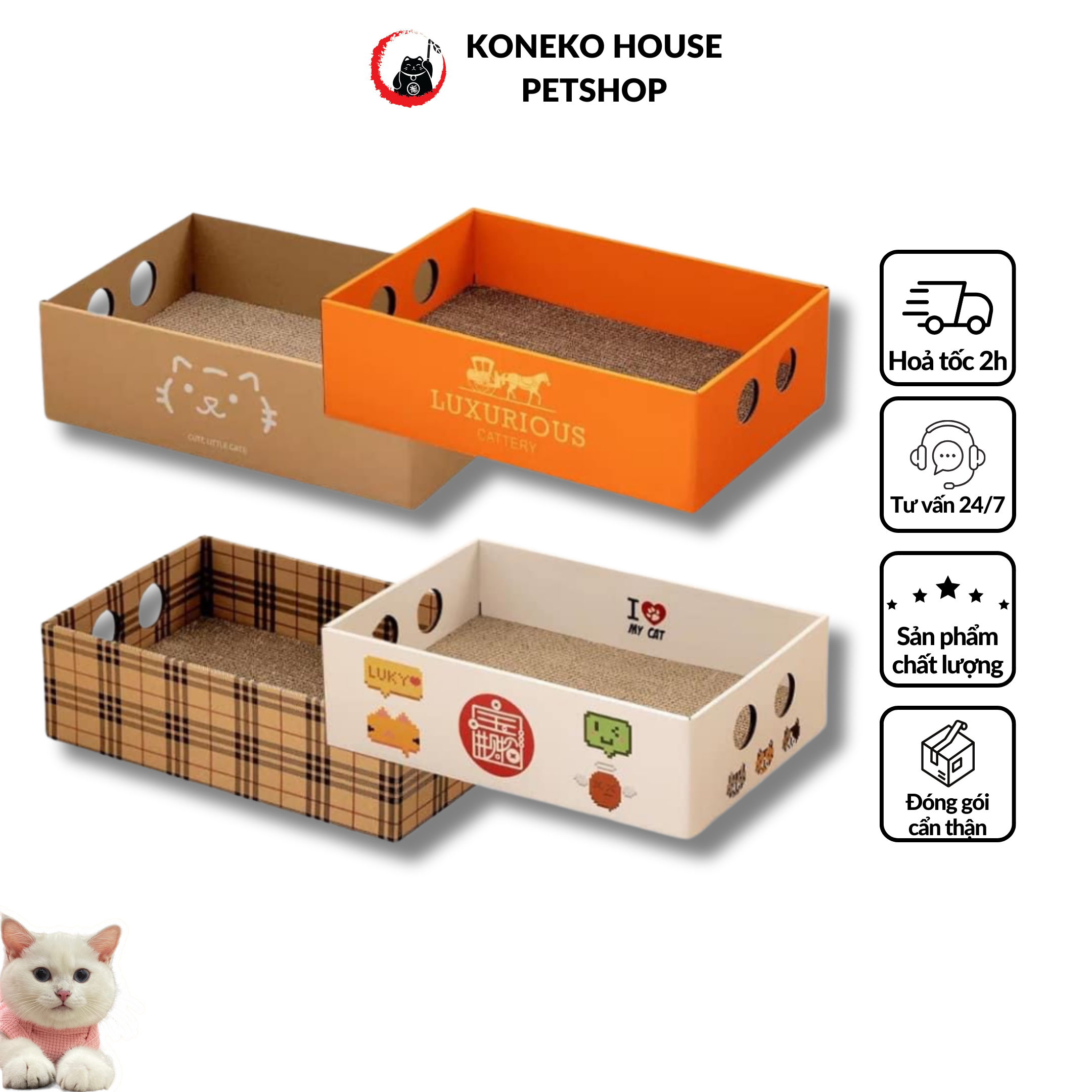 Đồ chơi cho mèo - Bàn cào móng tiết kiệm cho mèo