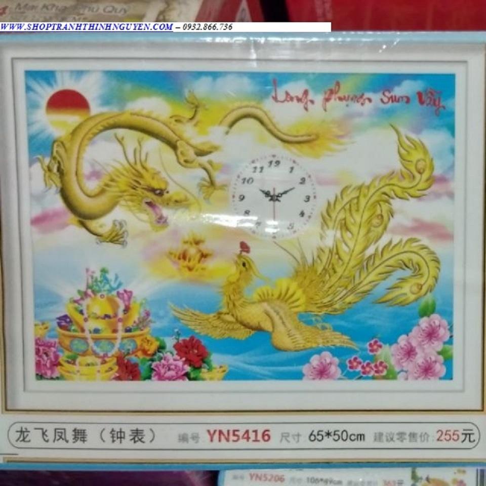 Tranh đính đá long phụng sum vầy-yn5416