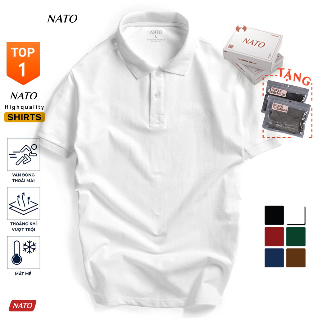 Áo Thun Polo Nam BASIC Vải Cotton Cá Sấu Cao Cấp Basic Đẹp Tay Ngắn Có Cổ Màu Trắng Đen Đỏ Xanh Navy Trơn Họa Tiết NATO