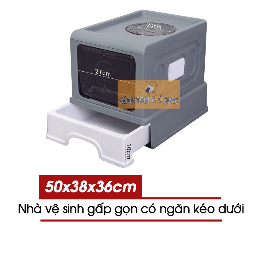 Nhà vệ sinh gấp gọn cho mèo size lớn - nhiều màu -