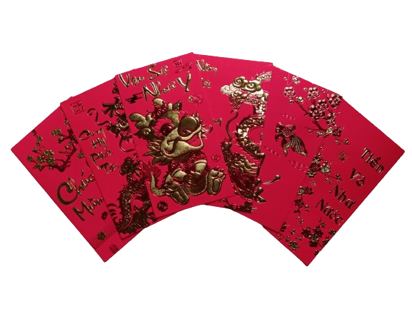 Bao lì xì set 6 bao tết giáp thìn 2024