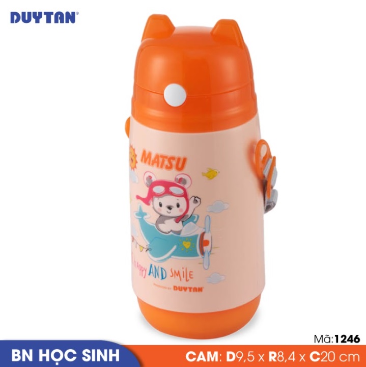 Bình nước học sinh nhựa DUY TÂN Matsu 400ml (9.5 x 8.4 x 20 cm) - 12811 - Giao màu ngẫu nhiên