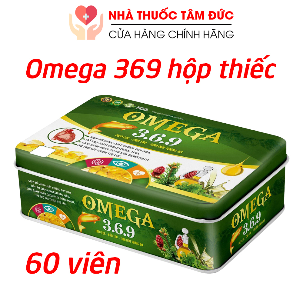 Omega 369 diệp lục cần tây, tinh dầu thông đỏ giúp tăng cường thị lực, giảm cholesterol trong máu - 60 viên