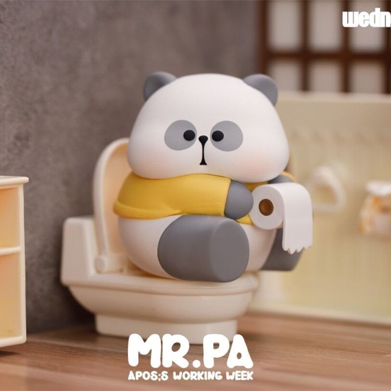 WanYou hộp mù Tuần làm việc của giáo viên MR.PA TOYCITY Capsule Toy đồ chơi gấu trúc dễ thương búp bê trang trí Blind Toy