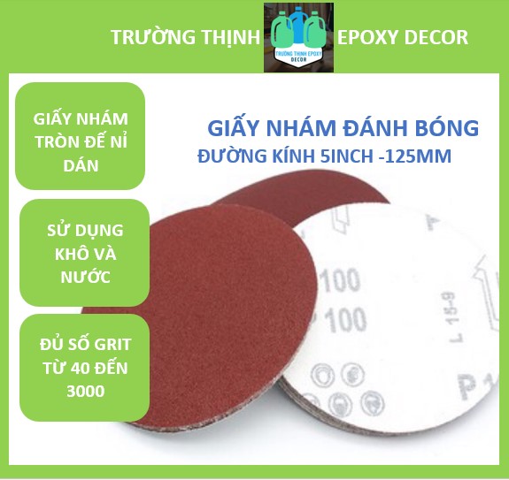 10 tờ Giấy Nhám Đĩa 5 Inches (12,5 Cm) Đế nỉ