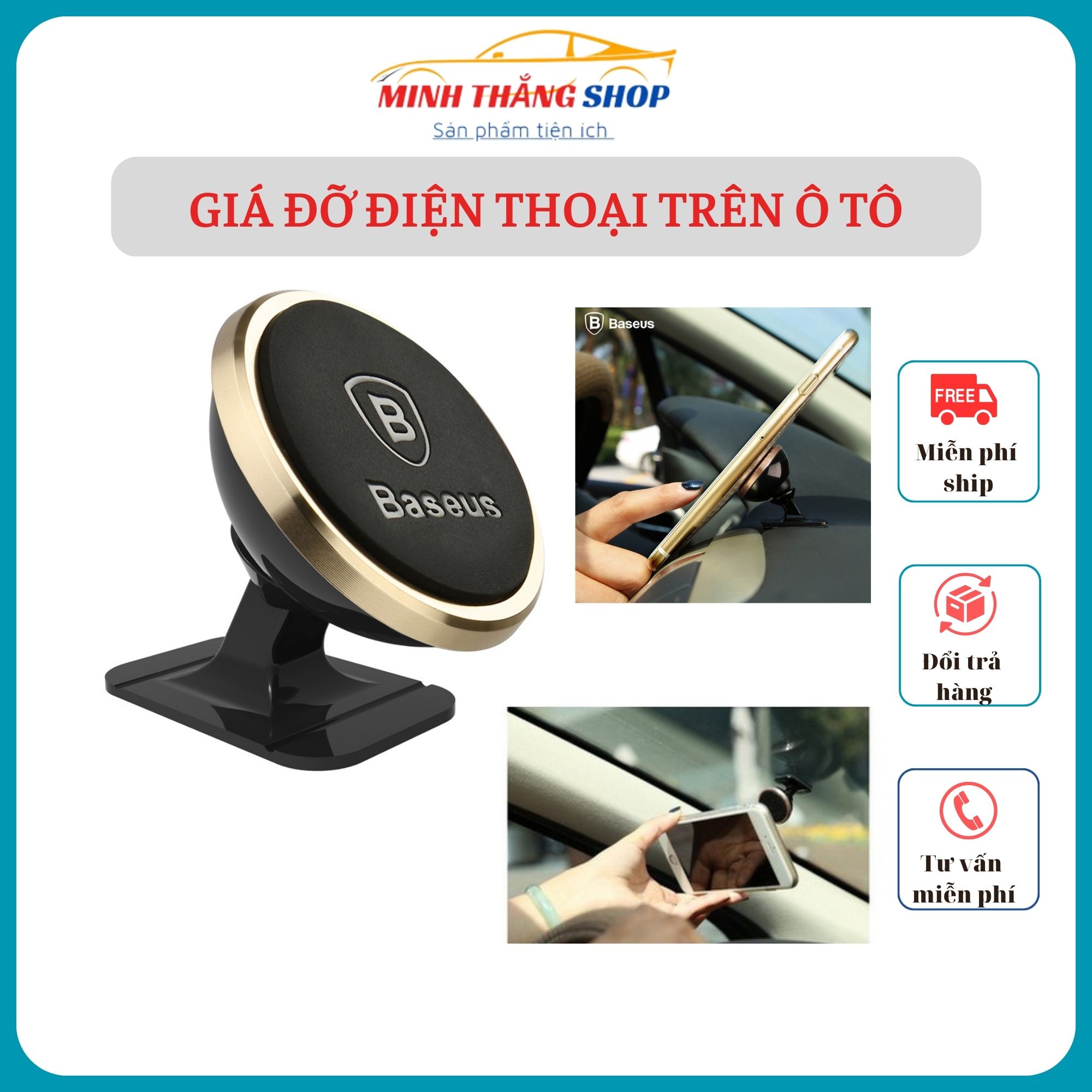 Giá đỡ điện thoại trên ô tô Baseus