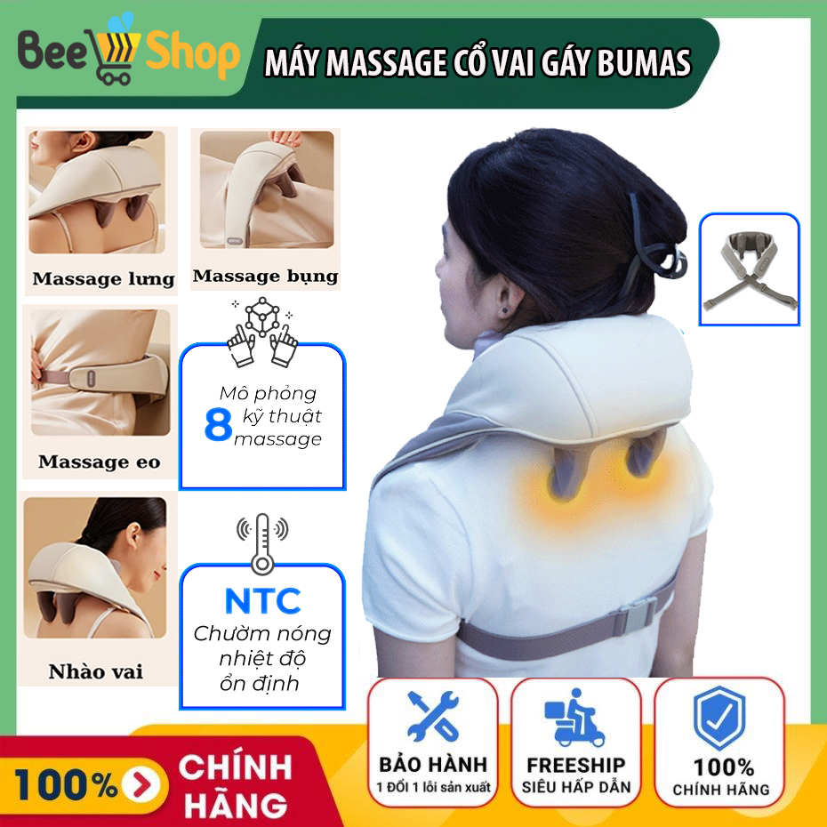 Máy Massage Cổ Vai Gáy Cao Cấp, Máy Mát Xa Cầm Tay, Máy Massage Lưng Hồng Ngoại Trị Liệu, Cho Cảm Giác Chân Thực Như Tay Người, Giúp Thư Giãn Cơ Thể Giảm Đau Nhức Mỏi