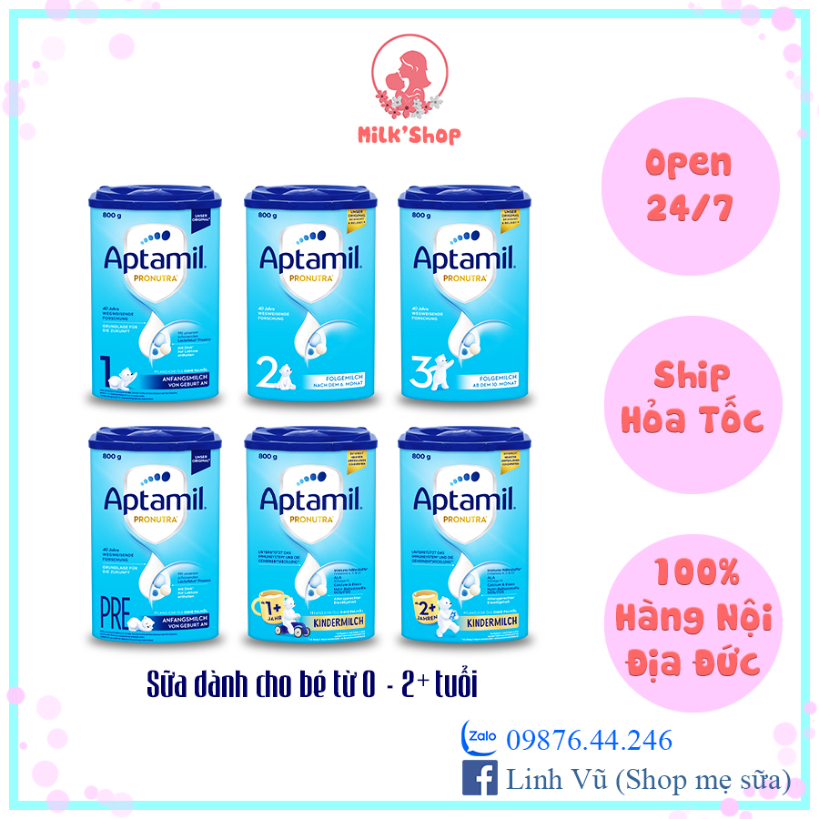Sữa aptamil nội địa đức số 1,2,3 - 800g - đủ bill