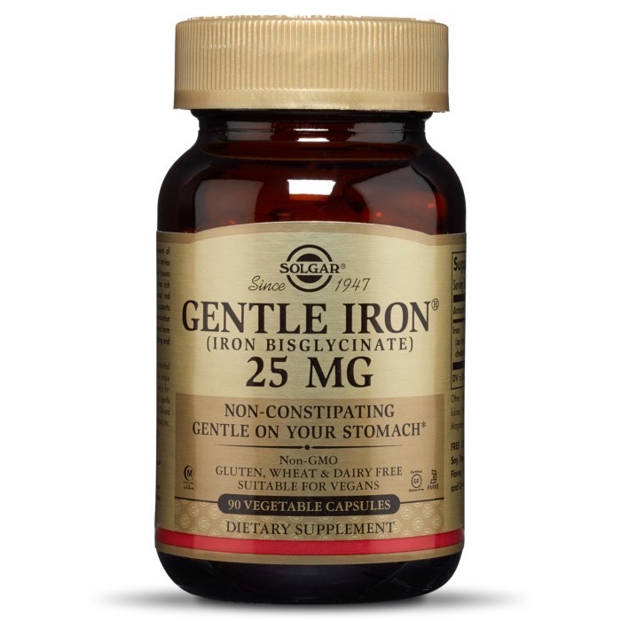 Thực phẩm bảo vệ sức khoẻ gentle iron 25 mg solgar 90v/ lọ