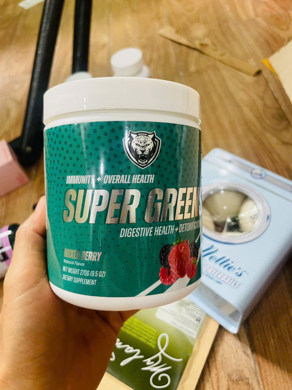 Thực phẩm hỗ trợ sức khỏe tổng thể,6AM Run Super Greens 270g hương vị Quả mọng hỗn hợp