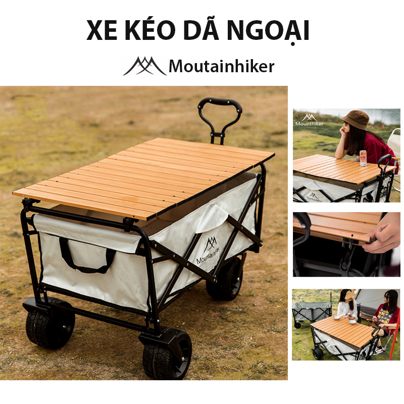 Xe kéo dã ngoại gấp gọn moutainhiker - xe đẩy cắm trại du lịch thông minh gấp gọn tiện lợi