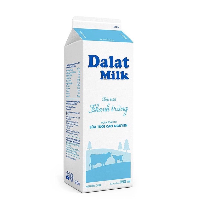 Sữa tươi thanh trùng không đường Dalat milk 950ml
