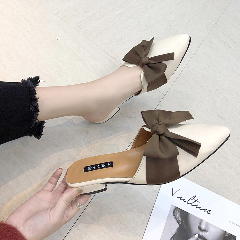 (VIDEO THẬT) Dép sục nữ mũi nhọn đế 2p thắt nơ cực xinh mang êm chân, sục nữ đẹp rẻ hot