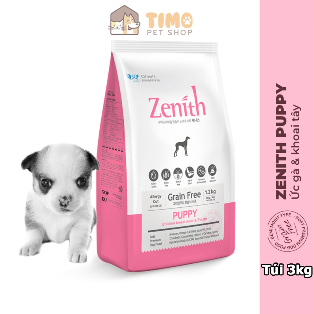 Thức ăn hạt mềm zenith cho chó con