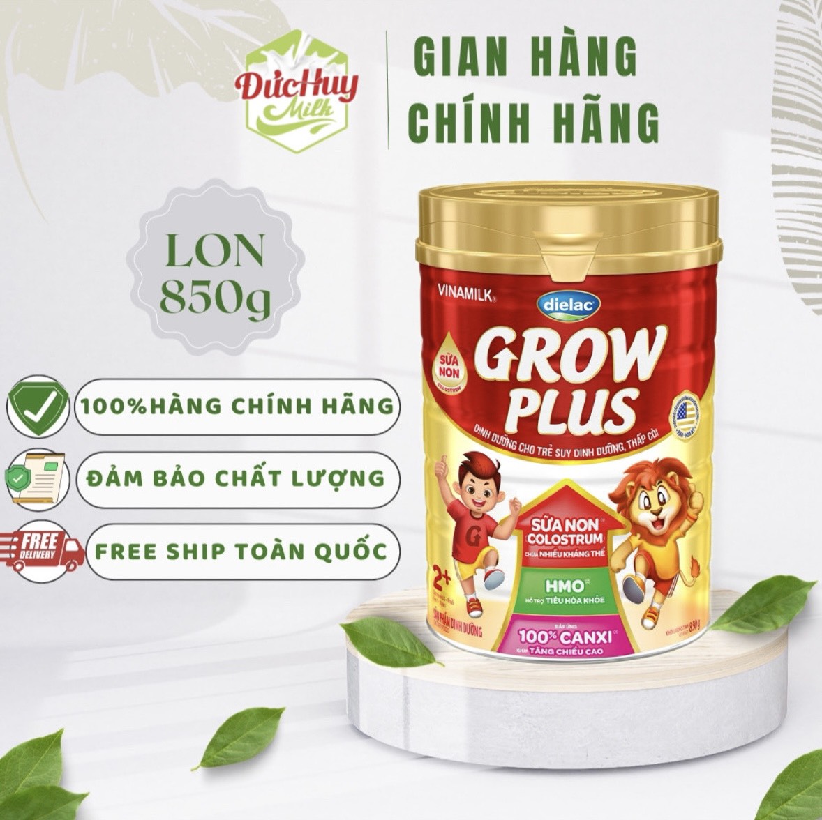 Sữa bột Vinamilk Dielac Growplus 2+ sữa non 850g