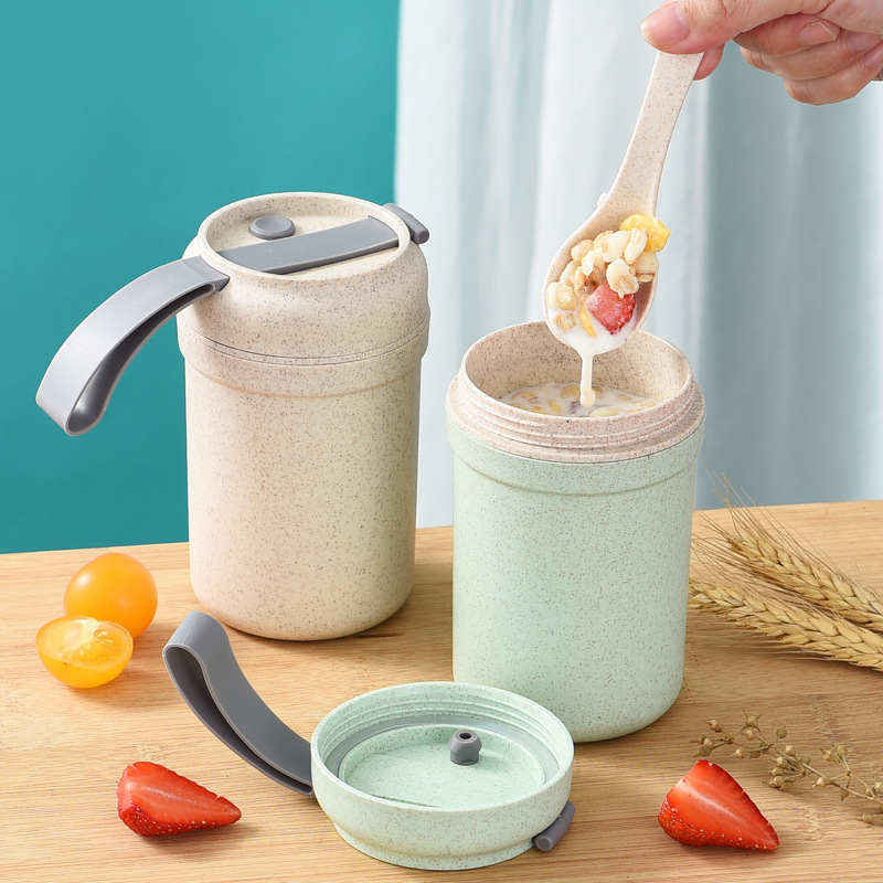 Cốc đựng canh lúa mạch 330ml dùng lò vi sóng có quai xách