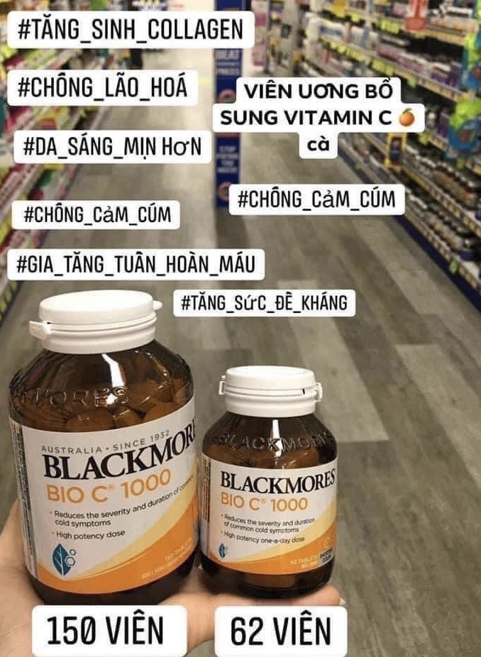 Vitamin c blackmores bio-c 1000 mẫu mới nhất.