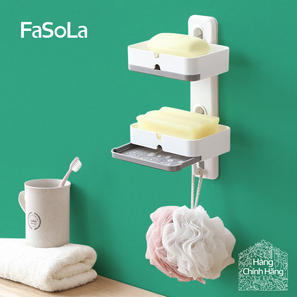 Khay đựng xà phòng, giá treo khăn dán tường fasola fslry-283a