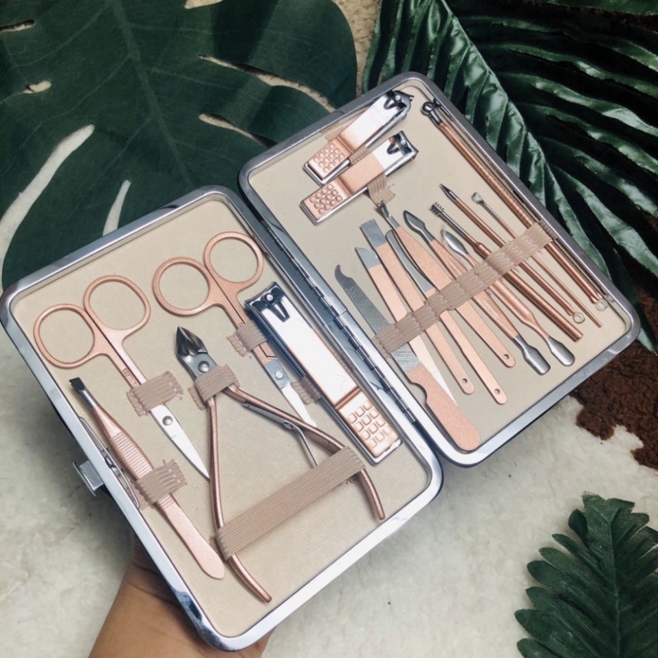 ♀  Bộ Dụng Cụ Bấm Móng Tay 18 món - Cắt  Dũa  Làm Móng 3DM 18 Chi Tiết Nail Care Cao Cấp