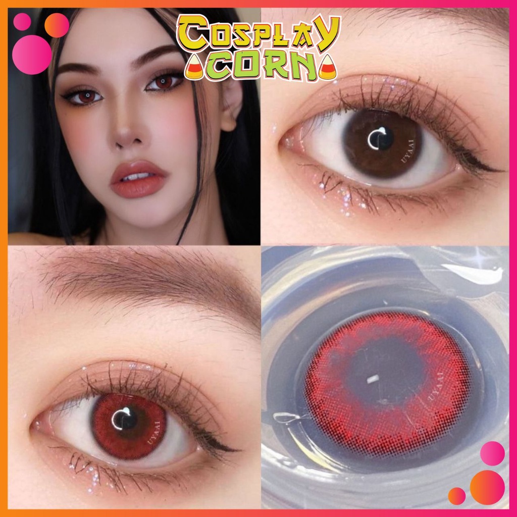 Cặp kính áp tròng hóa trang màu đỏ mắt ma cà rồng hóa trang, vampire lens