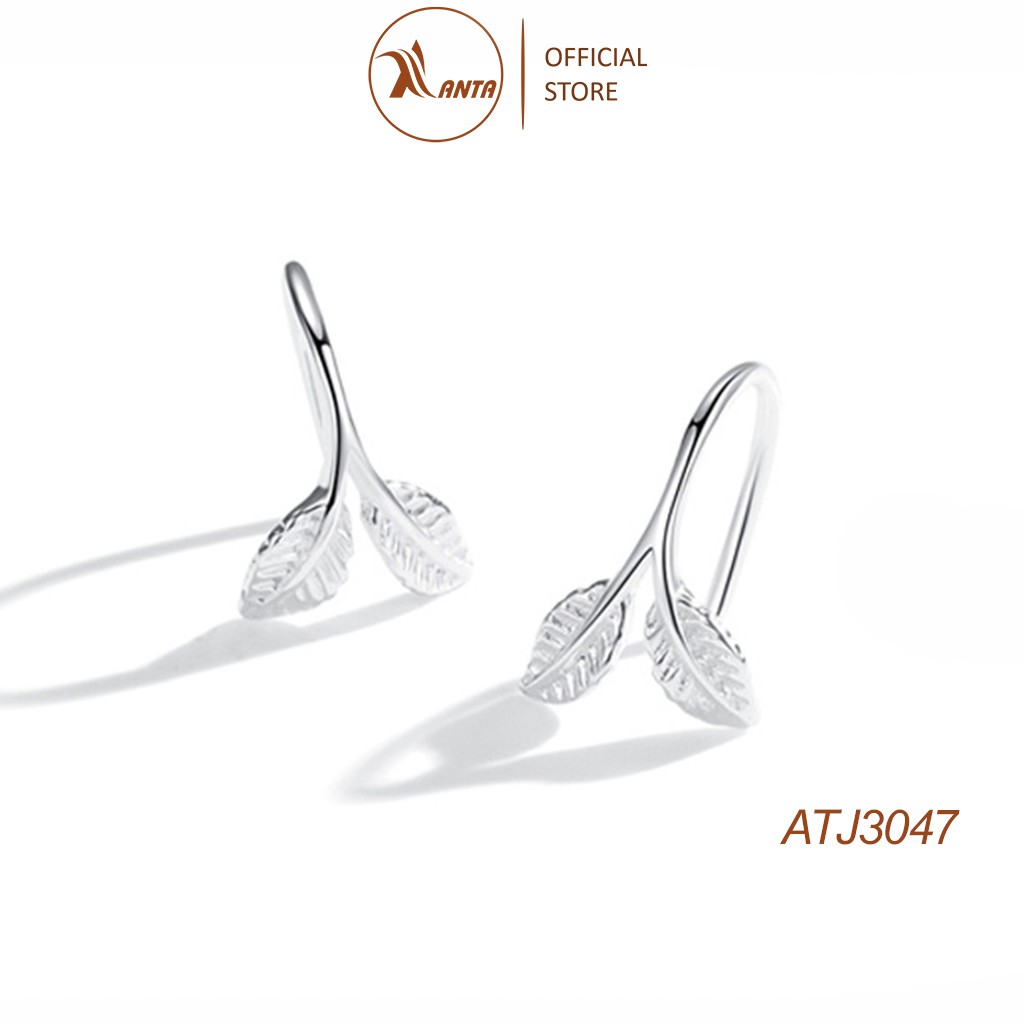 Bông tai bạc 925 kiểu dáng thiết kế hình lá cây phong cách Hàn Quốc ANTA Jewelry - ATJ3047