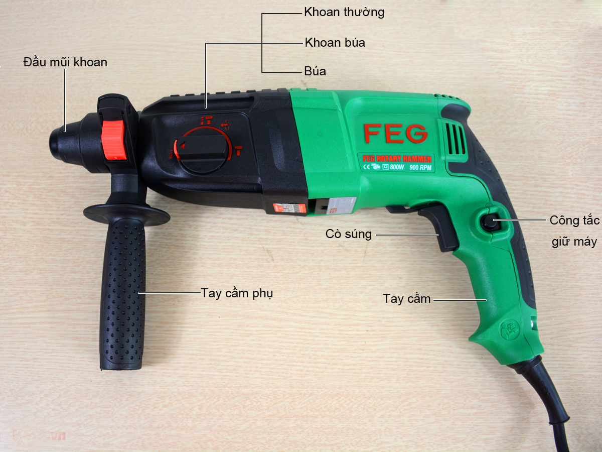 Máy khoan bê tông feg2601 3 chức năng