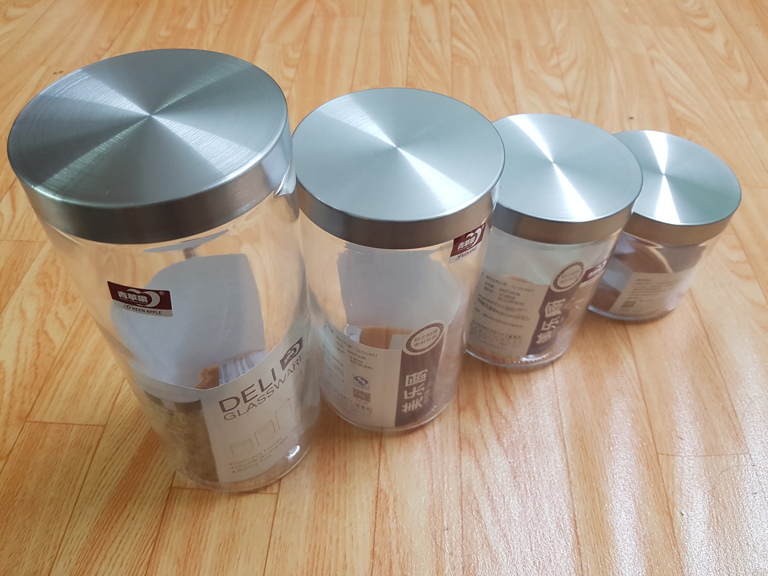 {Cao cấp} Lọ đựng đường hũ đựng muối bột ngọt gia vị đựng hạt đồ khô thủy tinh nắp kim lọại  sang trọng và chắc chắn dung tích 1250ml godsend