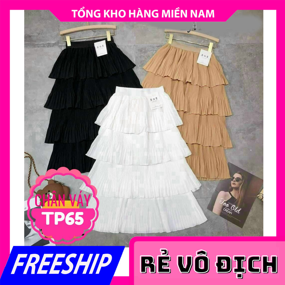 CHÂN VÁY DẬP LI PHỐI TẦN CỰC XINH TP65 🎀 HÀNG ĐẸP 🎀 ẢNH THẬT 🎀 CHÂN VÁY NỮ 🎀 VÁY DẬP LI DÀI 🎀