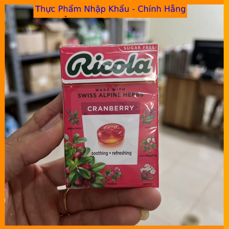 [ 5 Vị ] Kẹo Thảo Mộc Ricola 40Gr Nhập Khẩu Thụy Sĩ (Cranberry)