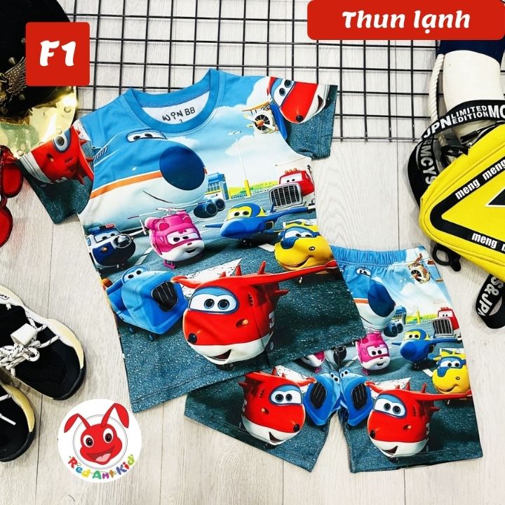 Đồ bộ bé trai hình đội bay siêu đẳng 10-43kg- Đồ bộ đẹp -  Vải thun lạnh in 3d sắc nét, giặt không vỡ hình. Kiến Lửa