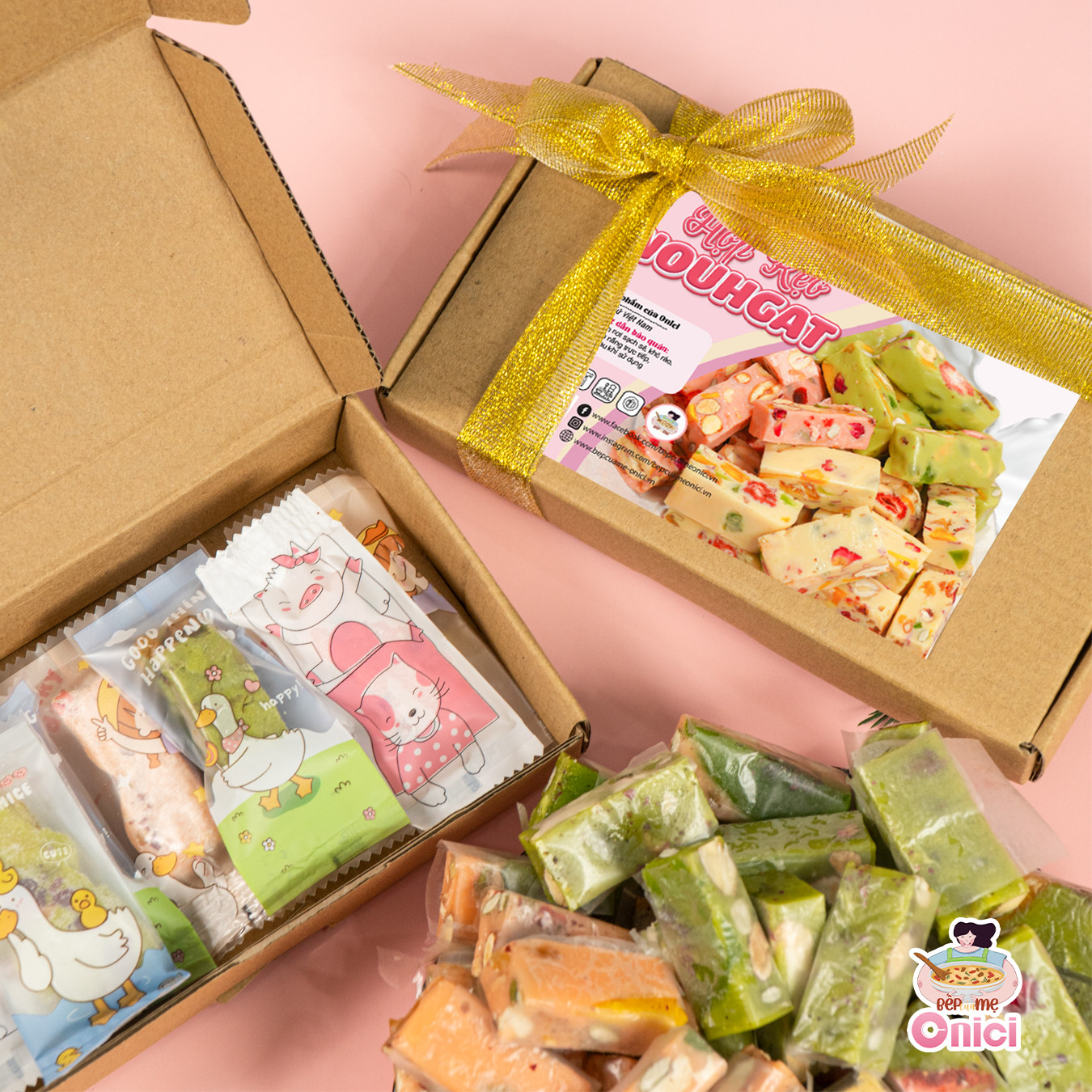 QUÀ TẶNG Hộp kẹo thành phẩm 5 viên Nougat thượng hạng